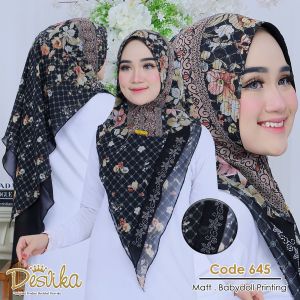 DESVIKA 645 KHIMAR 2 LAYER BAHAN CERUTY BABYDOLL MOTIF BY DESVIKA