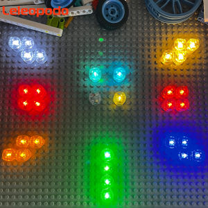10/20/30pcs MOC 8 Colors 2x2 Dot LED Light with Battery Accessories Classic Brick Education Light-Emitting Building Blocks Kids