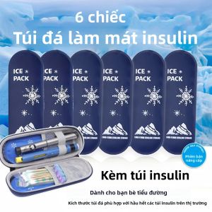 1/6 Chiếc Túi Đá Làm Mát Insulin Di Động Có Gel Dành Cho Bệnh Tiểu Đường Du Lịch Sử Dụng Ngoài Trời Bộ Bảo Quản Cách Nhiệt EVA