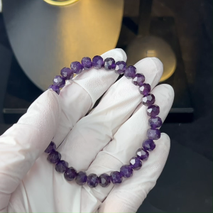 TIMESWIND Original Natural Amethyst Purple Crystal Cutting Beaded Bracelet for Women Fashion Bracelet Jewelry with Certificate