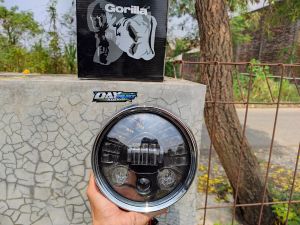 lampu daymaker gorilla 7 inch set batok tiger revo tirev lampu daymeker gorilla ukuran 7 inch set batok lampu depan utama honda tiger barong 16 led senja kuning 70 watt head lamp.utama depan daymeker day maker biled