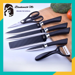 Japan Kitchen Knife Set Original for 6 PC Non-Stick Coating on Stainless Steel Gift Package