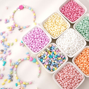 50Pcs High-Quality Colorful Oval Glass Beads Loose Spacer Beads for Jewelry Making DIY Bracelet Phone Chain Accessorie Materials