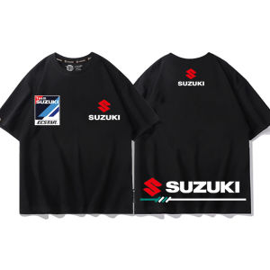 Suzuki Motorcycle Lovers Short Sleeve T-Shirt Mens American Trendy Brand Summer Clothes Youthful Energy Printed Cartoon Anime