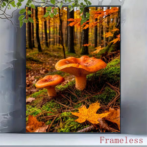 Kayou | Acrylic Paint By Numbers Autumn Mushroom Forest Painting By Numbers on Canvas Coloring By Number for Adults Paint Digital Art