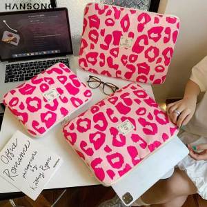 Pink print bear Shockproof Laptop Bag for 11" 13" 15" Tablets Compatible with iPad Samsung Huawei Laptop sleeve portable pouch