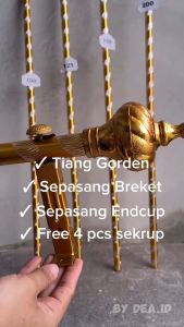 [DEASHOP] [CUSTOM UKURAN SIZE] 50 60 70 75 80 90 100 CM BATANG ROLLET GORDEN SOKA GOLD SILVER ULIR KRISTAL - FULLSET TIANG GORDEN