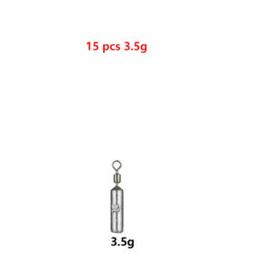 15 Chiếc Drop Shot Sinkers Kit 3.5G-20G Ống Hình Trụ Plumb Mặt Dây Kim Loại Jig Biển Giải Quyết Phụ Kiện Câu Cá