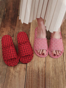 รองเท้าแตะผ้าฝ้ายแท้สไตล์ญี่ปุ่นสำหรับฤดูใบไม้ผลิ ฤดูร้อน ฤดูใบไม้ร่วง รองเท้าแตะแบบเงียบๆ สำหรับคู่รัก รองเท้าแตะพื้นไม้สำหรับทุกเพศ