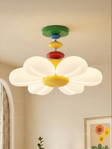 FANCY LAMP CLUB | Childroom Creamy Cartoon Floral Design Eye-protecting Full Spectrum Ceiling Light