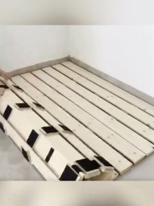 Solid wood bed board tatami breathable row frame moisture-proof hard board mattress waist protection bed strip floor bed