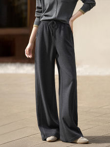 High Waist Acetate Wool Casual Pants Womens Soft Draping Fashionable Commuter Style Straight Leg Pants Autumn New Arrival