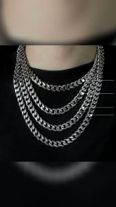 NK Cuban Chain 男士古巴项链 Stainless Steel Necklace Hip Hop Fashion Men Women Rantai Leher Lelaki
