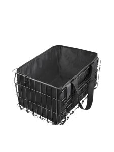 1pc Cycle Basket Front/Rear Folding Cycle Basket with Removable Liner Bag Large Quick Release Design Metal Cycle Basket