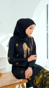 Baju Kurung Riau Pahang Songket Moden Raya 2025 Cotton Sulam Plus Size Bunga Tabur Embroidery Fabric Muslimah Clothing Set