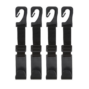 4Pcs/set Adjustable Car Seat Headrest Hook Space-Saving Easy to Install Car Seat Back Purse Hanger Large Load-bearing Reusable