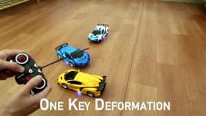 Jackjacktoys Mainan Kendaraan Anak Mobil Deformation Remote Control Racing Police Mobil Bisa Berubah Menjadi Robot Menggunakan Remote Control