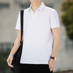 Casual Short Sleeve Polo Shirt for Men Fashionable Summer New Business T-Shirt Standard Fit Youth Popular Long Velvet Cotton