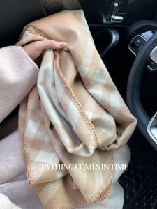 Cold Protection in Autumn and Winter Heattech Apricot Scarf Shawl Dual-Use Couple Scarf Fancy Easiest for Match Plaid Large Scarf Women