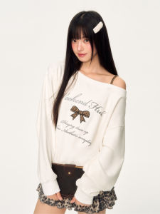 Weekend hub | Loose Fall Chic American Style Printed Sweatshirt