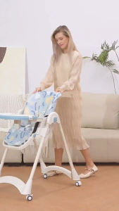 High Chair For Baby Feeding Multifunctional Foldable Dining Chair Adjustable High Chair with Detachable Food Tray