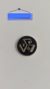 1.0inch 3D Metal TAU Mobile Phone Emblem Waterproof Non-Fading High Quality TAU GAMMA PHI Logo