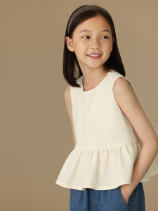 Hacikis Kids Casual Summer Top Sleeveless Short Style Baby Girls Shirt Fashionable And Versatile Childrens Vest