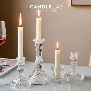 Simplicity Clear Glass Candle Holder Elegant Pillar Taper & Tealight Candlesticks Stylish Elegant