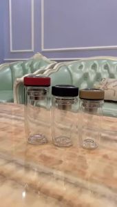 Temperature Display Double Layer Glass Teacup