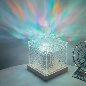 Water Ripple Lamp Atmosphere Night Light Bedroom Shadow Mood Rotating Table Lamp Bedside Lamp Projection Aurora Lamp