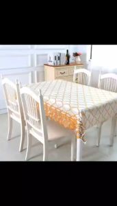Gold Mantel Tablecloth & PVC Table Cover: Waterproof & Oilproof Protection