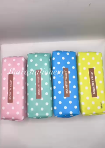 Tempat Pensil Resleting Boemetry Polkadot / Tempat Pensil Bahan Parasut Anti Air