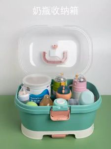 Baby Bottle Storage Organizer Dryer BPA Free Portable Large Bottle Storage Box Dust-proof Drying Rack Organizer