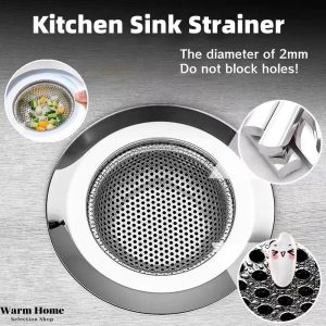 Kitchen Sink Strainer Drain Hole Filter Trap Sink Strainer Stainless Steel Bath Sink Drain Waste