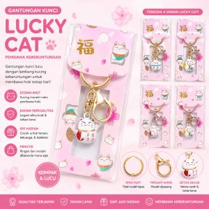 Gantungan kunci Lucky Cat Jepang souvenir Tokyo berbahan logam alloy dan tahan lama desain muti praktis dan mudah dibawa kompak & lucu tersedia 4 variasi Lucky Cat.