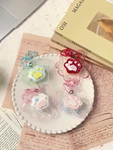 CONUSEA | Cute Mini Cat Paw Keychain Fidget Toy Soft Pinch Stress Relief Press Toy Handmade Anti Stress Sensory Toy Kawaii Bag Charm Gifts