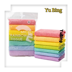 Hot selling Rainbow 7PCS Cleaning Towel For Microfiber Kitchen Reusable Multipurpose Cleaning