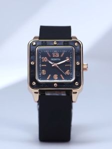 POSHI New Style Ladies Fashion Casual Watches Korean Small Green Rubber Strap Watch Women Original 2023 Sale Pawnable Water Proof Relo for Girls Square Dial Quartz Womens Watches