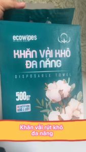 TẶNG MÓC TREO_Khăn vải rút khô đa năng EcoWipes 500Gr túi rút treo tường lau mặt tẩy trang
