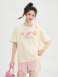 SANFU | Ocean Pattern Embroidery Womens T-Shirt