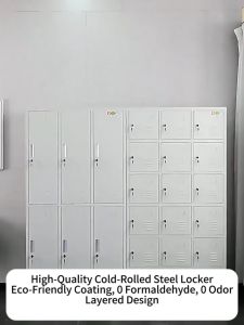 Steel Locker Wardrobe Metal Single Vertical 1-5 Compartment Rust Proof with Individual Locks Ventilation Card Slots for Home Office