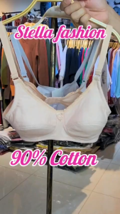 Stella Fashion Large size cotton underwear Middle-aged and elderly full comfortable and breathable thin-solid Bra