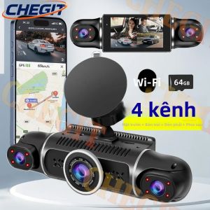 WIFI 360 Độ °   Camera Hành Trình Ô Tô 1080P 4 Kênh Với Camera Xoay Tầm Nhìn Ban Đêm Cảm Biến G & Chức Năng Giám Sát Khi Đỗ Xe