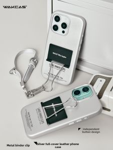 WAKCAS | Leather Phone Case with Stand 18 Pro Max for iPhone