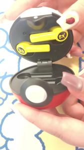 Bandai | Pokemon Pikachu Anime Wireless Bluetooth 5.0 Earphone Sport Noise Reduction Touch Control Headset Microphone Universal Toys Gift