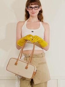 muva | Túi Xách Nữ Boston Đính Cườm Phong Cách Vintage Dung Tích Lớn Cho Đi Làm