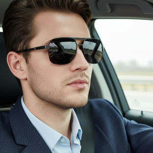 New Model Metal Polarized Mens High-end Driving Glasses Fashionable Double-barreled Rectangular Frame Sunglasses 5151