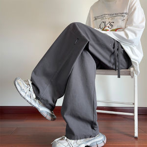 Loose Straight Leg Mens Casual Pants Autumn Winter Fashion Brand Large Size Wide Leg Pants American Style Cool Deconstructed Long Trousers