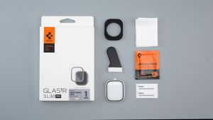 Spigen Apple Watch Screen Protector Series Ultra 2 / 1 (49mm) Full Cover Glas.tR Slim Pro Tempered Glass With Alloy Tray