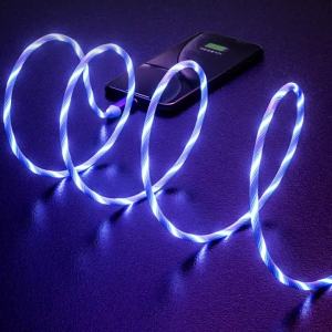 NNBILI Cáp Dữ Liệu USB Phát Sáng Sạc Nhanh 4 Màu Chất Liệu PVC Cho Điện Thoại Android Loại C Xiaomi Huawei Samsung Dây Sạc